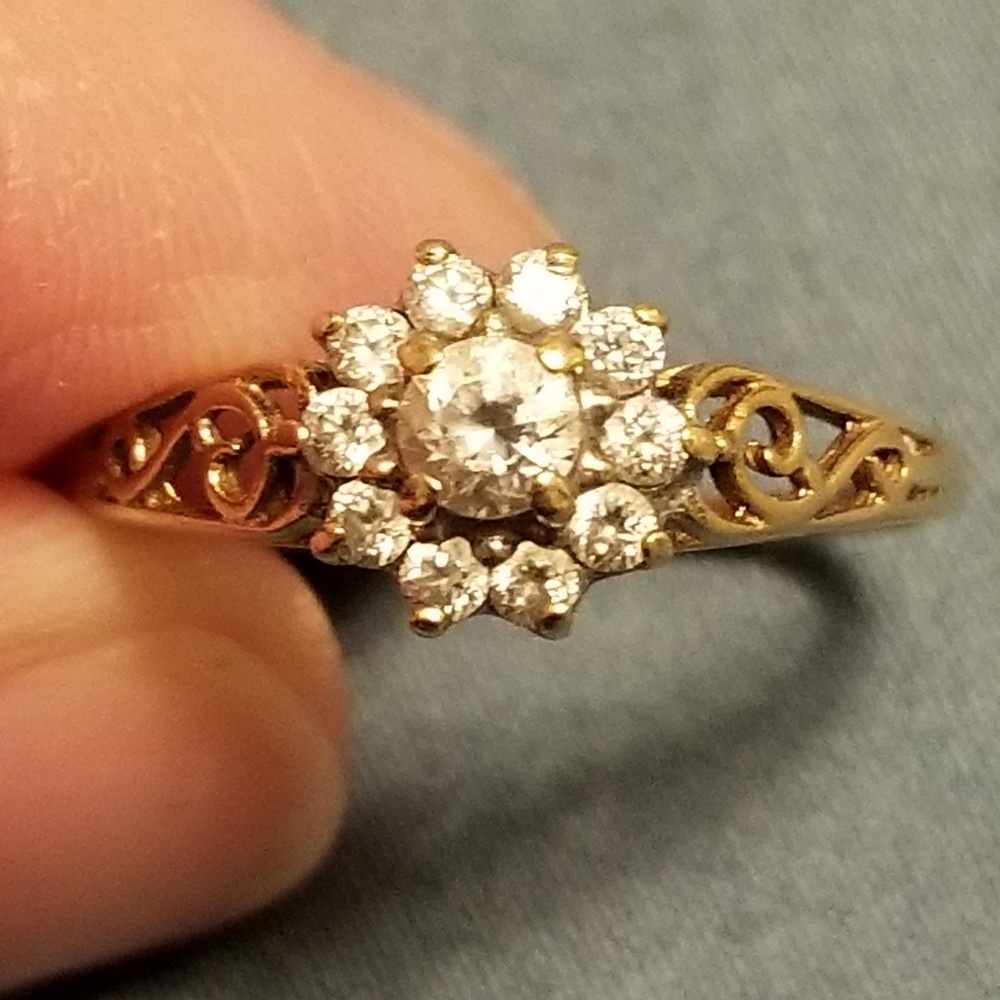 Size 9 - 10K gold CZ ring